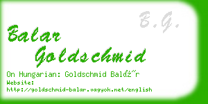 balar goldschmid business card